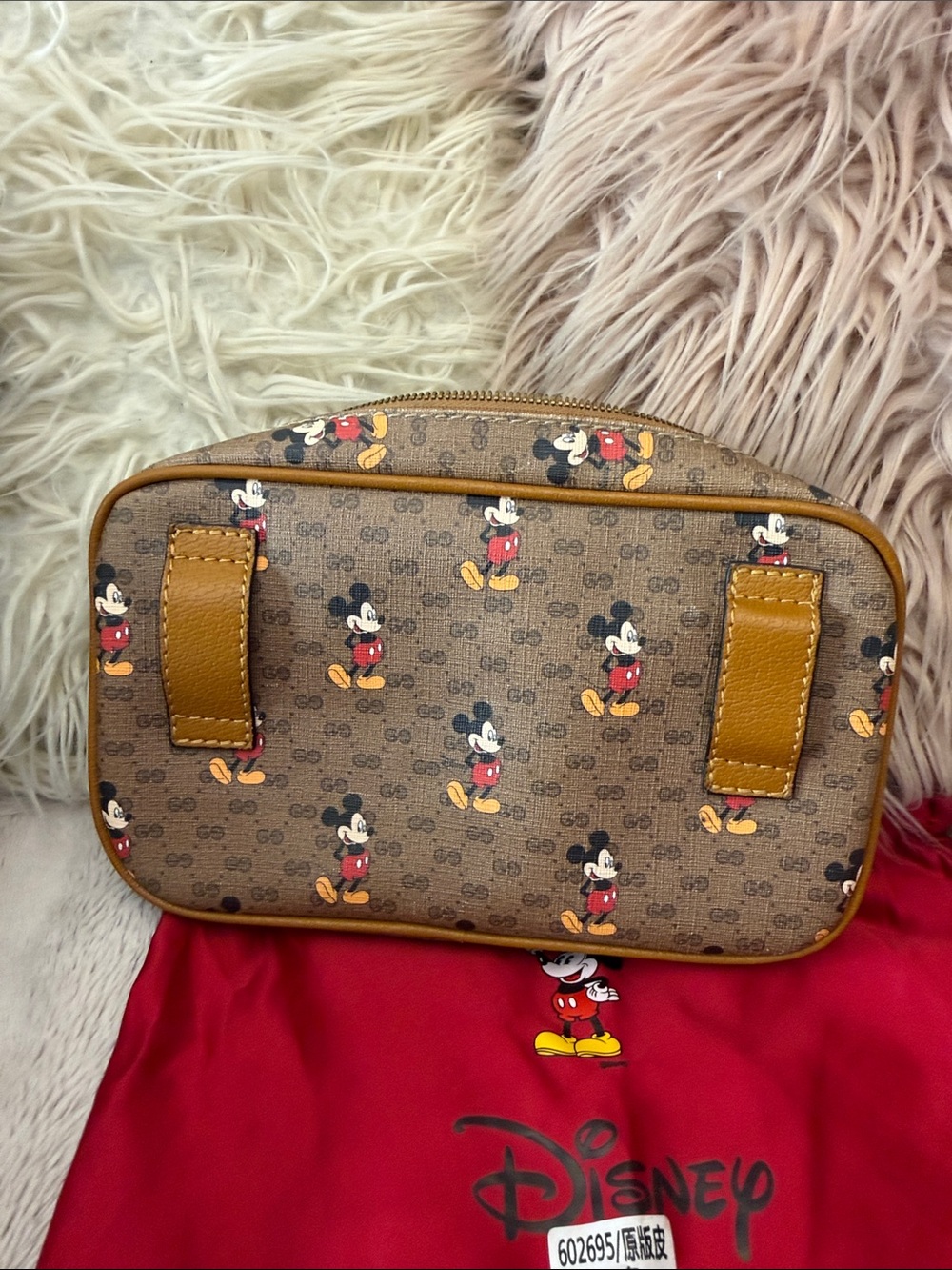 Disney Brown Mickey Canvas Crossbody Pouch - Picture 11 of 17
